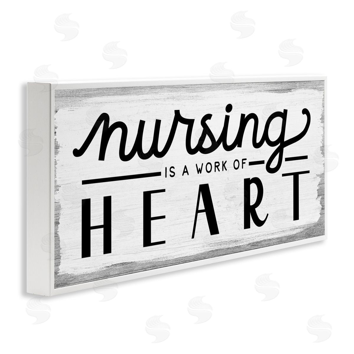 Stupell Studio Nursing Work of Heart Sign White Framed Giclee Wall Art