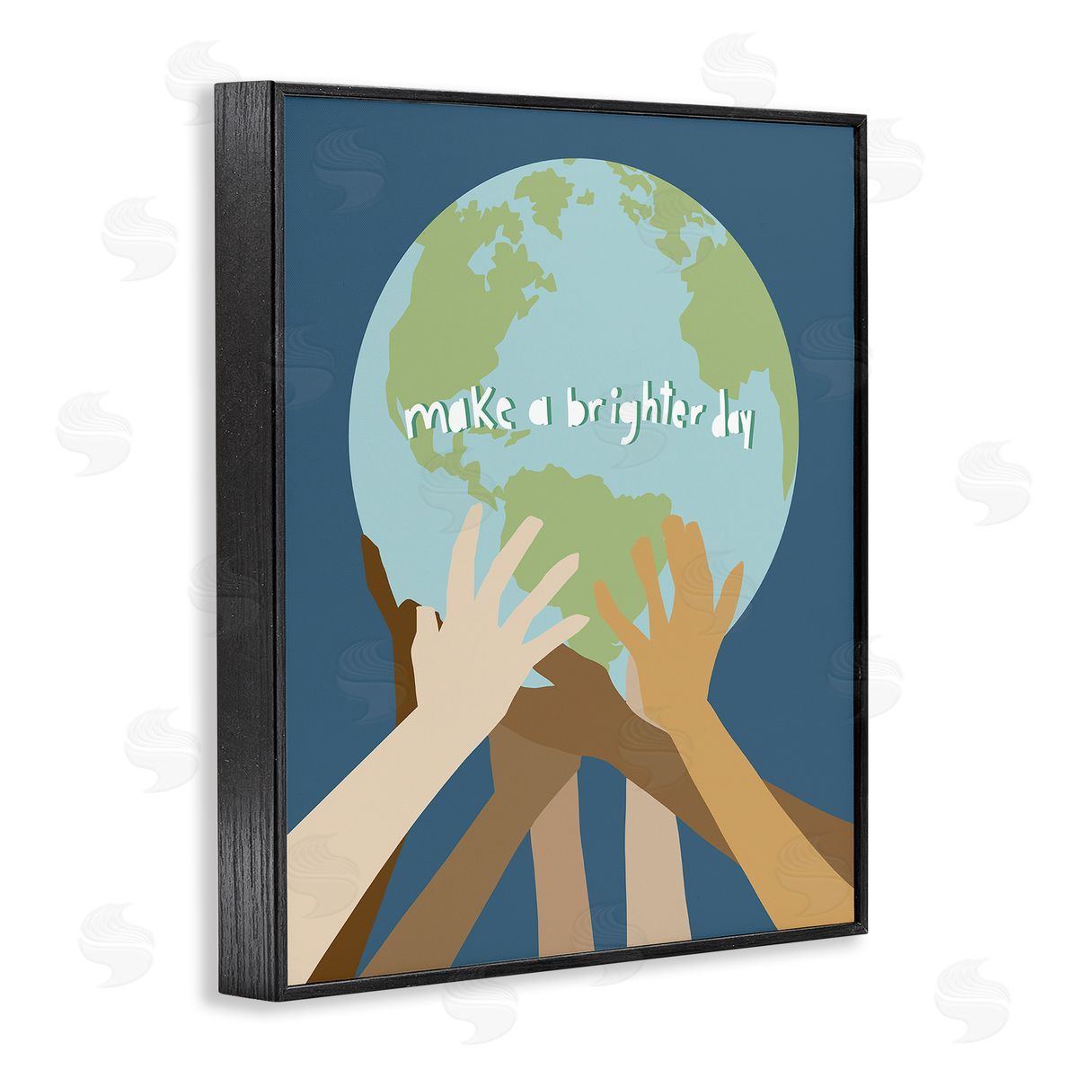 Jen Bucheli Brighter Day Diverse Hands Black Framed Giclee Wall Art