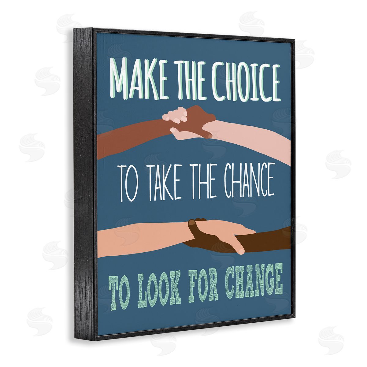 Jen Bucheli Look For Change Diverse Hand Holding Black Framed Giclee Wall Art