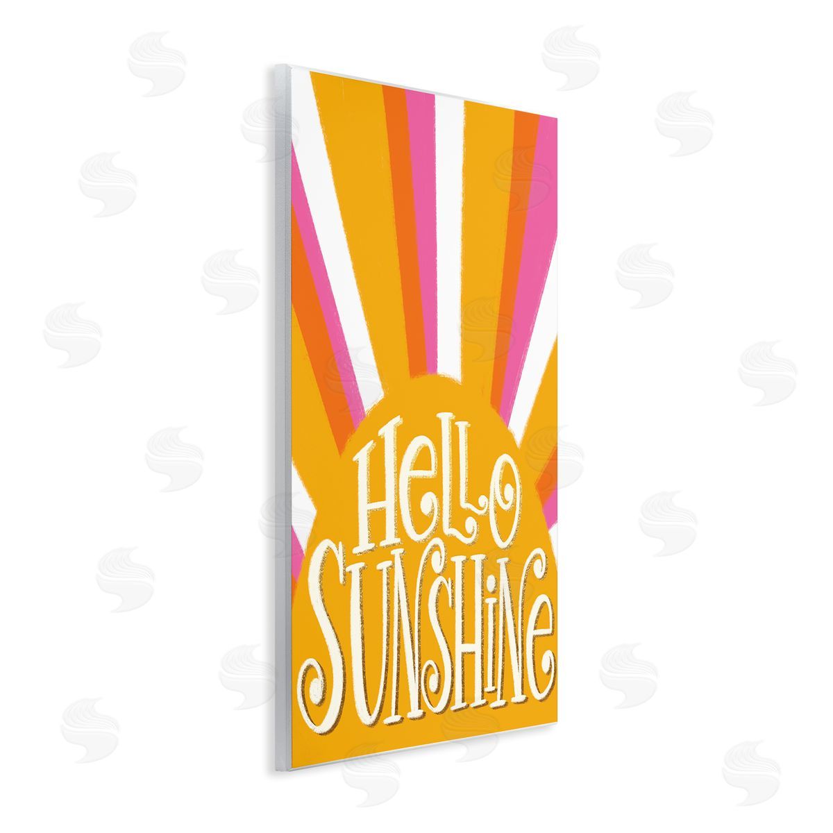 Taylor Shannon Designs Hello Sunshine Yellow Stripes Wall Plaque Art