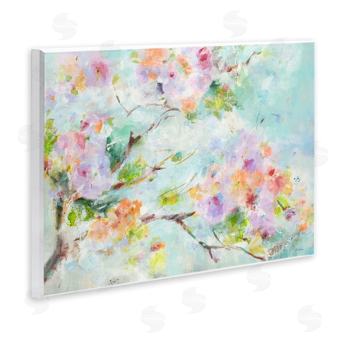 Jill Martin Soft Floral Branch Pink Flowers Wall Plaque Art