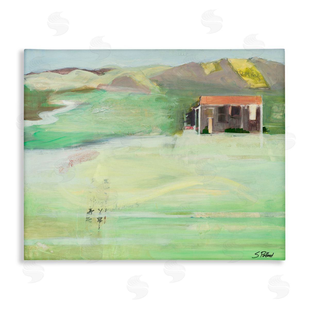 Stacey Pollard Cottage Abstract Mountain Landscape Canvas Wall Art
