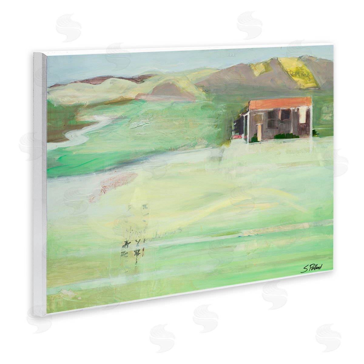 Stacey Pollard Cottage Abstract Mountain Landscape Wall Plaque Art