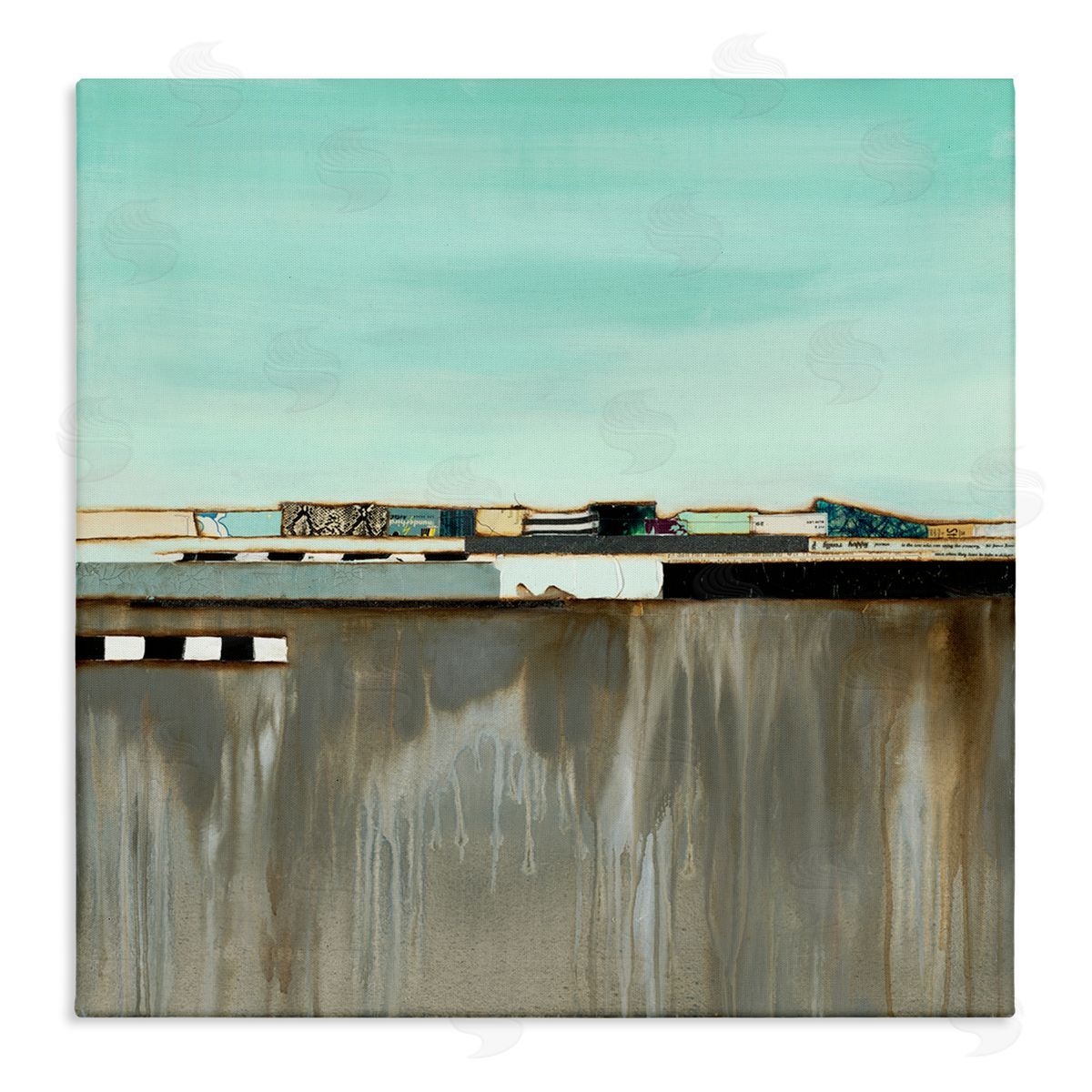 Unique Urban Landscape Collage Canvas Wall Art, Home Decor by Laura Van