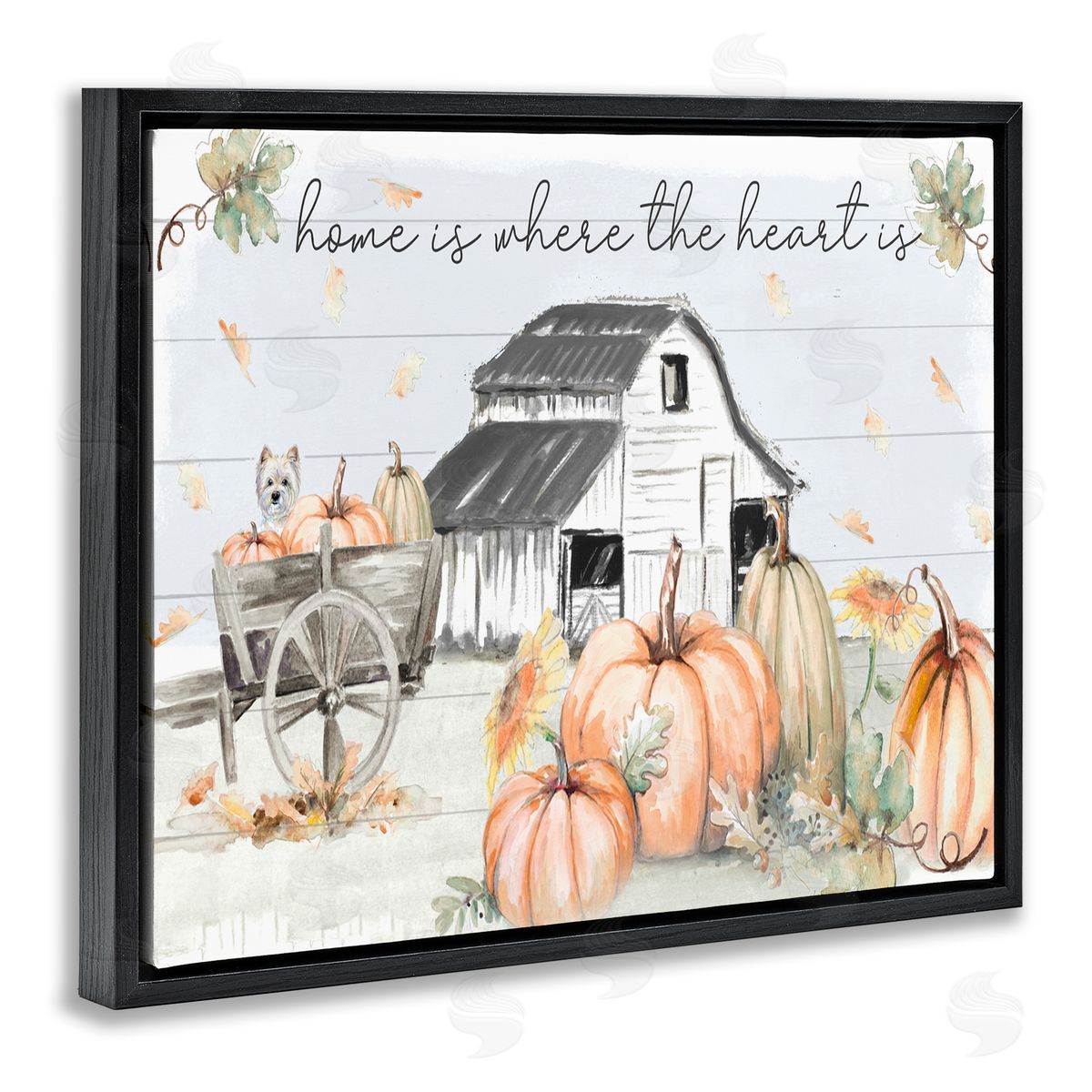 Patricia Pinto Autumn Harvest Home and Heart Black Floater Frame Canvas Art