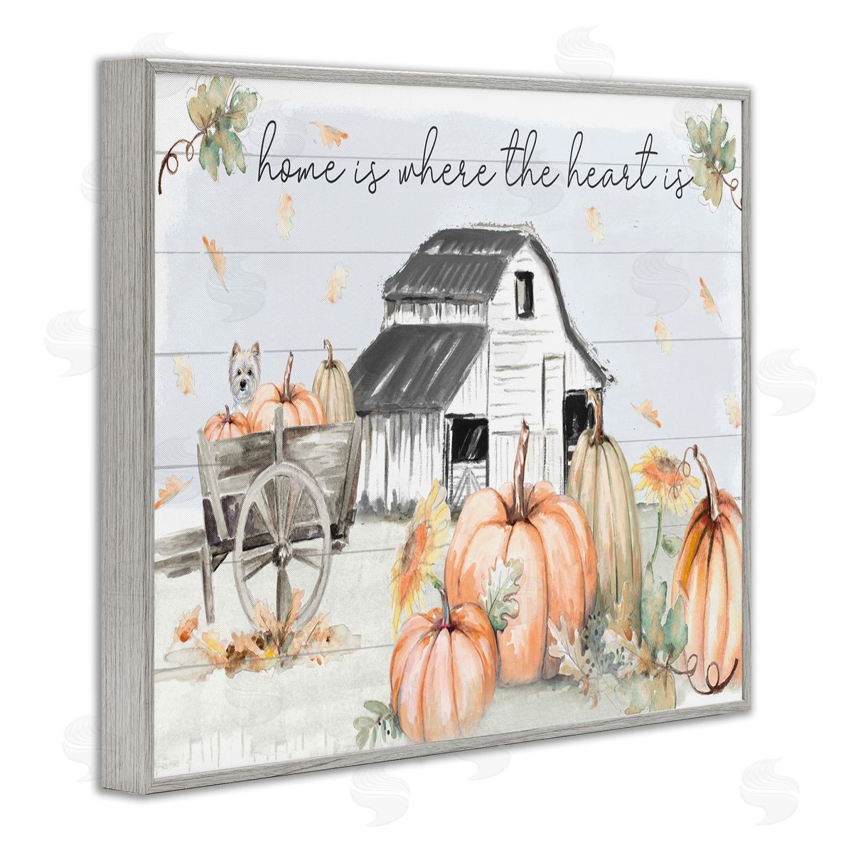 Patricia Pinto Autumn Harvest Home and Heart Gray Framed Giclee Wall Art