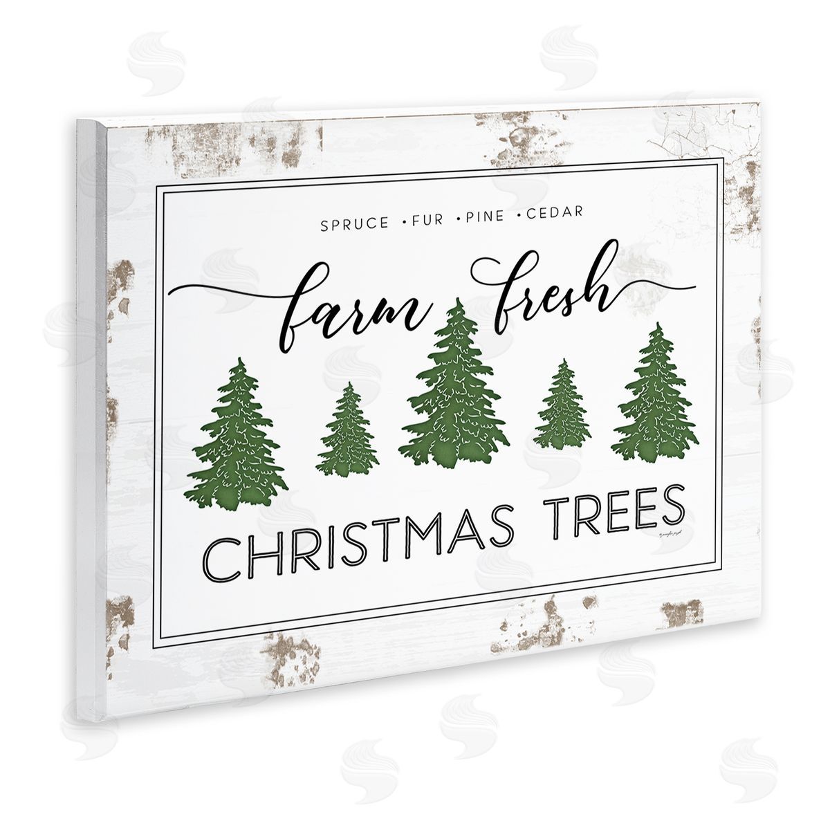 Jennifer Pugh Farm Fresh Trees Christmas Sign Wall Plaque Art