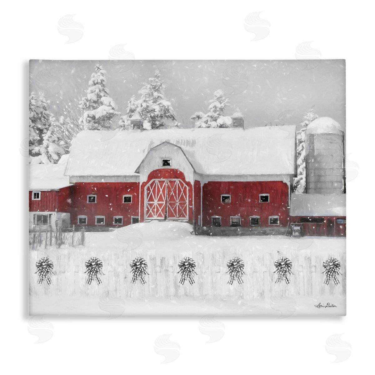 Stupell Wall Art | Red Barn Winter Scene Snowfall – Stupell Home Decor