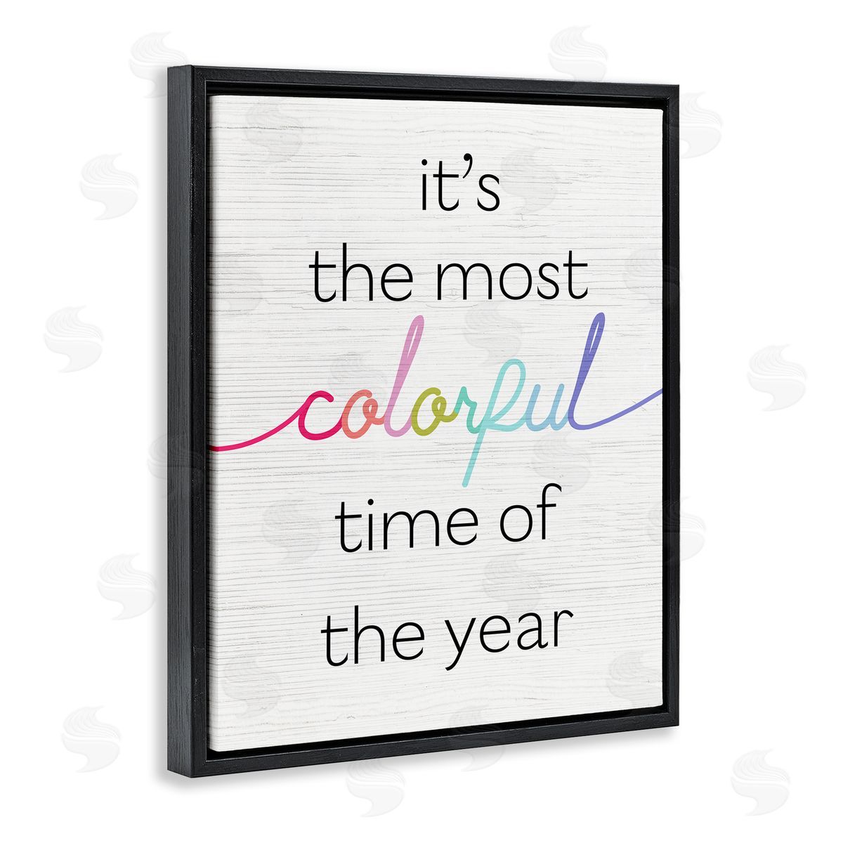Stupell Studio Most Colorful Time Whimsical Holiday Black Floater Frame Canvas Art