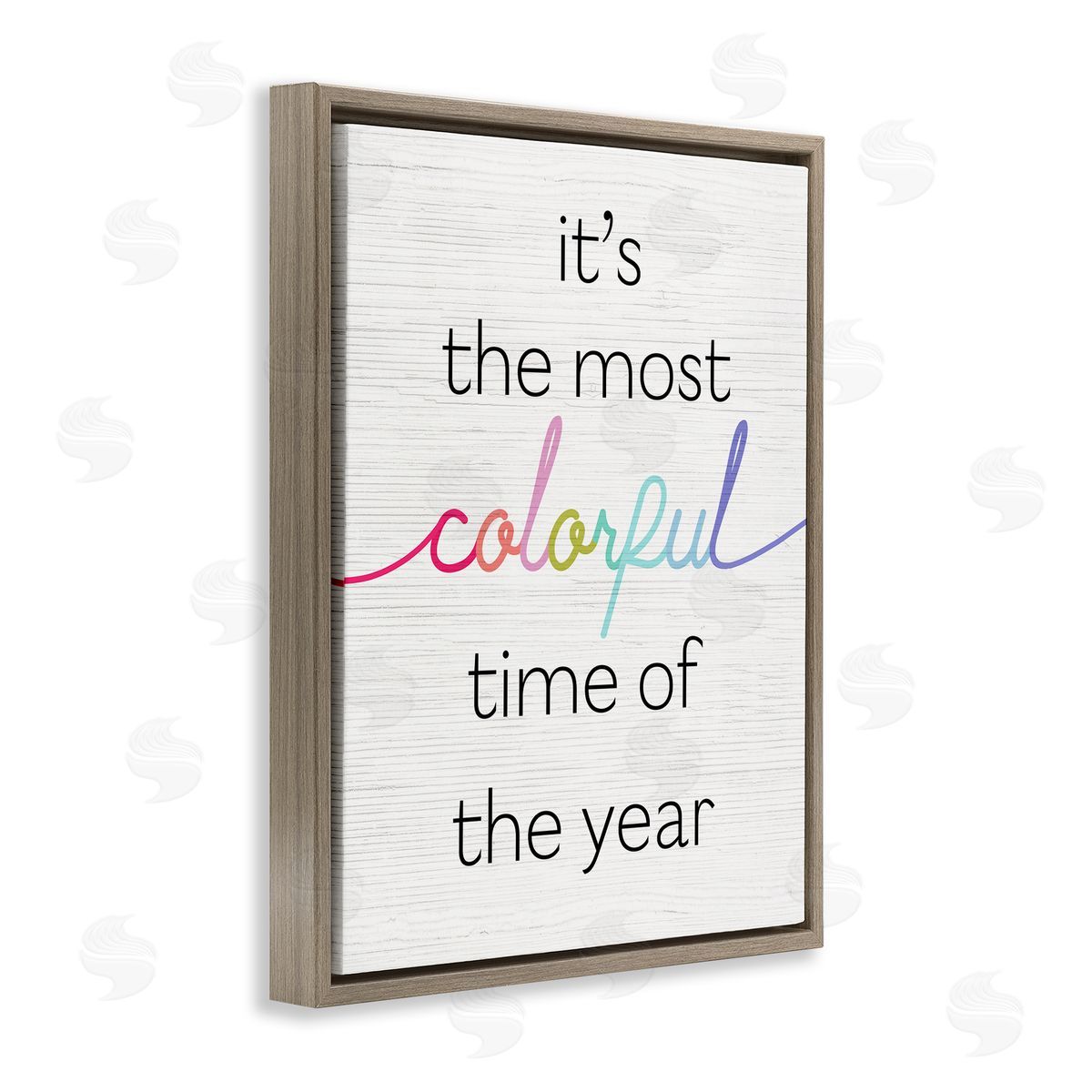 Stupell Studio Most Colorful Time Whimsical Holiday Brown Floater Frame Canvas Art