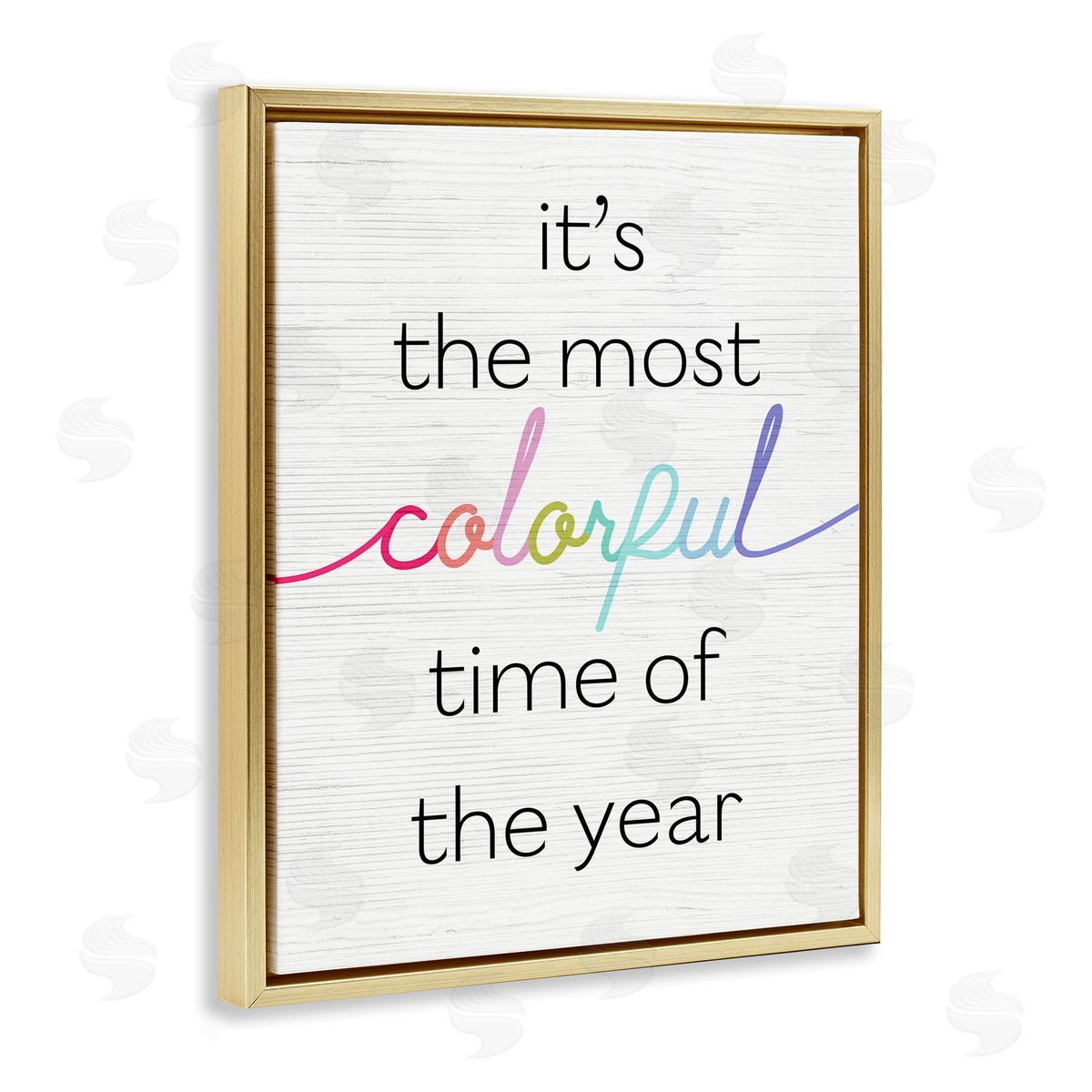 Stupell Studio Most Colorful Time Whimsical Holiday Gold Floater Frame Canvas Art