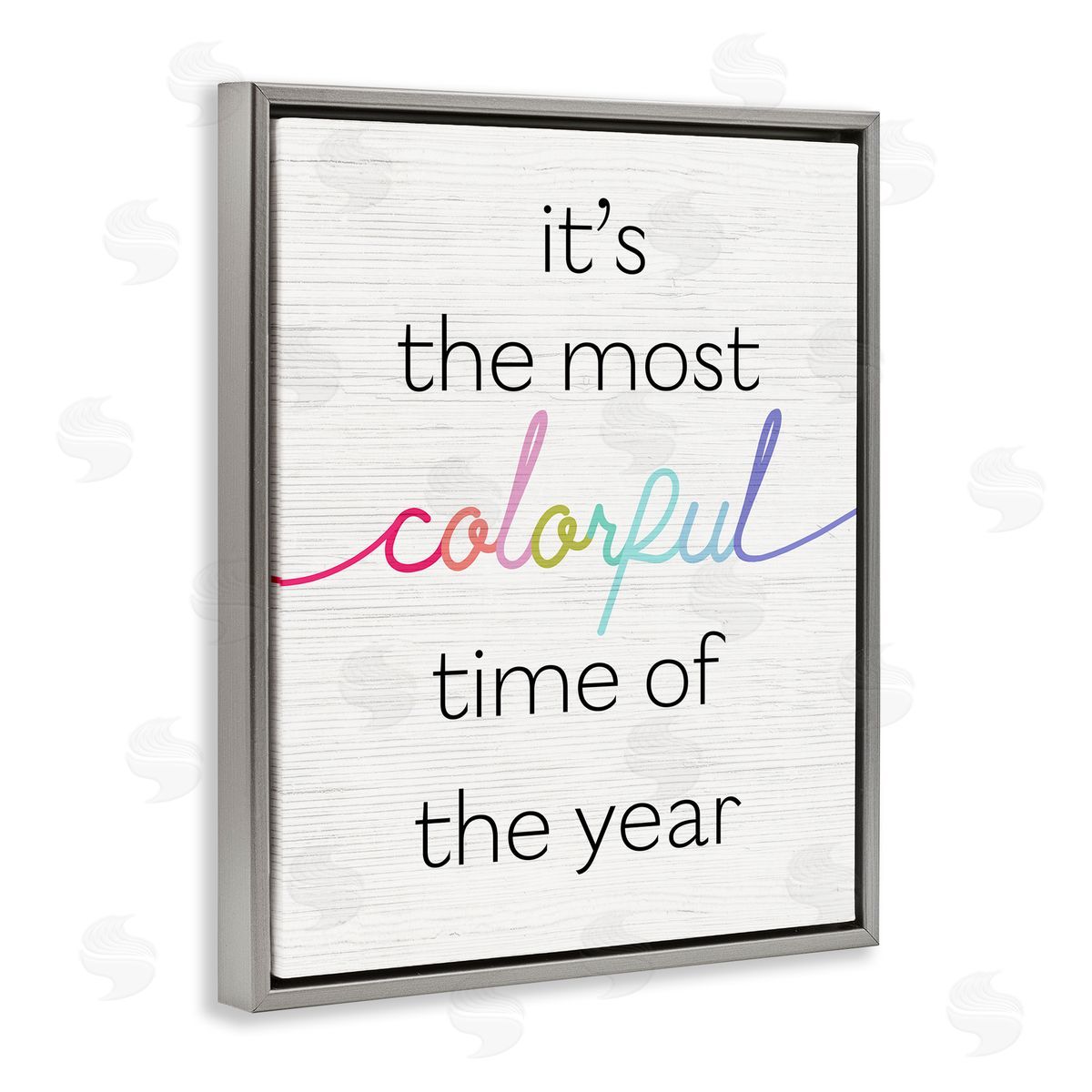 Stupell Studio Most Colorful Time Whimsical Holiday Gray Floater Frame Canvas Art