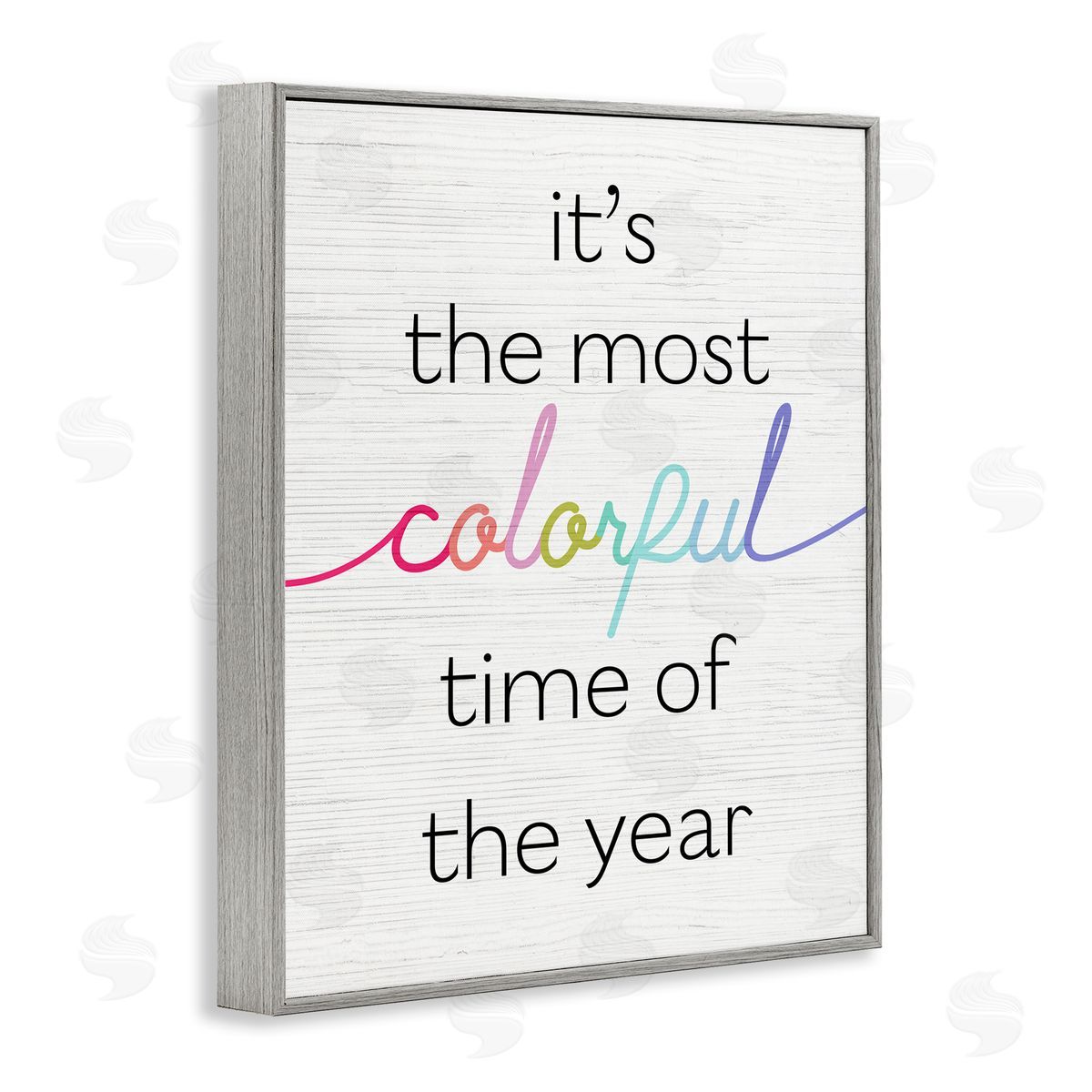 Stupell Studio Most Colorful Time Whimsical Holiday Gray Framed Giclee Wall Art