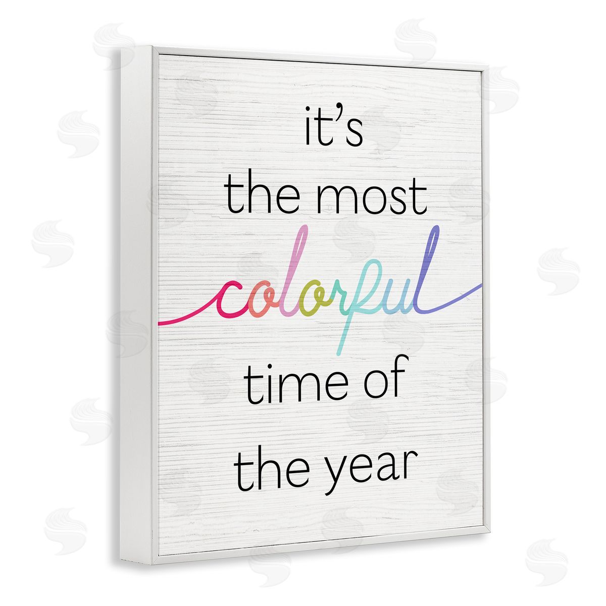 Stupell Studio Most Colorful Time Whimsical Holiday White Framed Giclee Wall Art