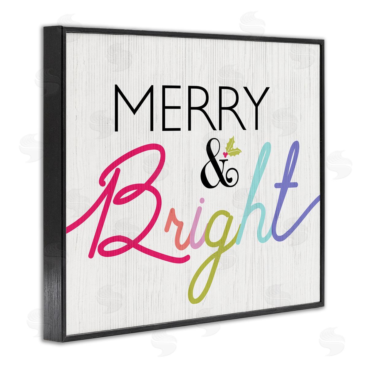 Stupell Studio Merry and Bright Whimsical Colors Black Framed Giclee Wall Art