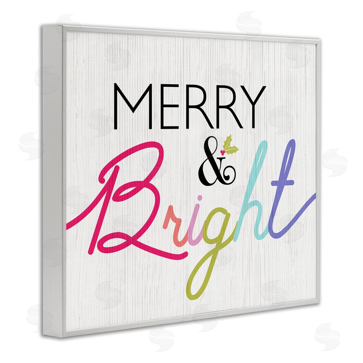 Stupell Studio Merry and Bright Whimsical Colors White Framed Giclee Wall Art