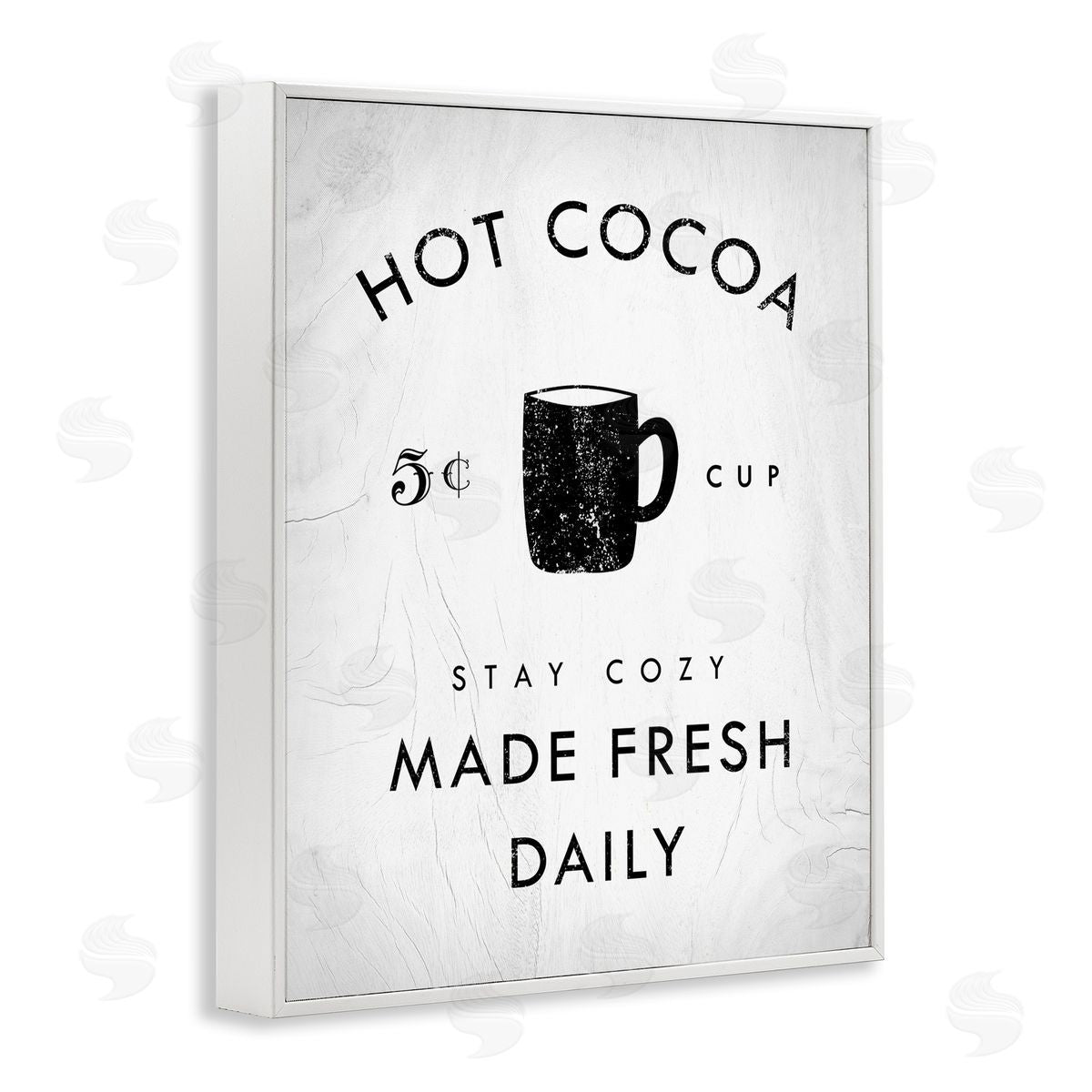 Stupell Studio Vintage Hot Cocoa Sign White Framed Giclee Wall Art