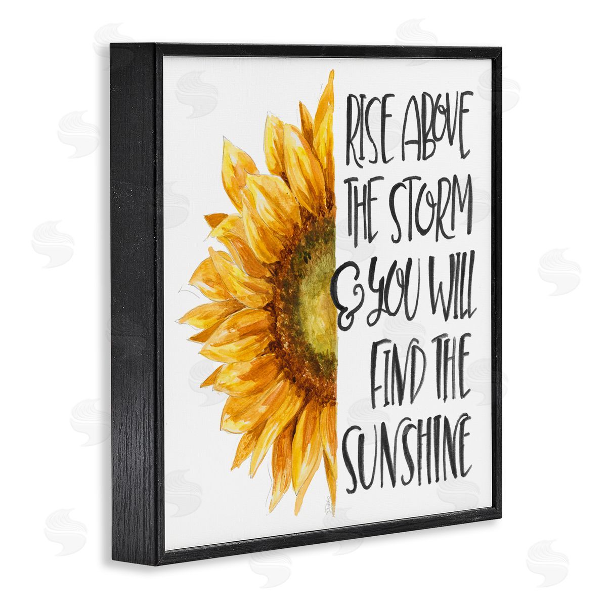 Patricia Pinto Rise Above Storm Sunflower Floral Black Framed Giclee Wall Art