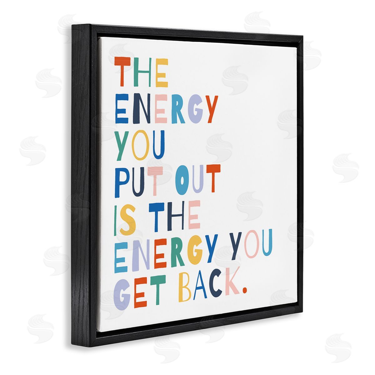 Motivational Rainbow Phrase Black Floating Frame Canvas Wall Art, Home Decor by Moira Hershey