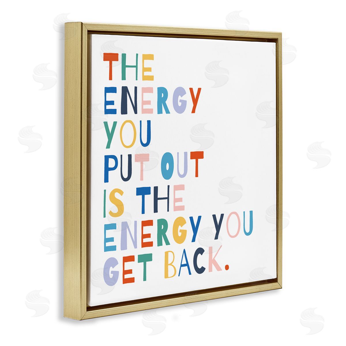 Motivational Rainbow Phrase Gold Floating Frame Canvas Wall Art, Home Decor by Moira Hershey