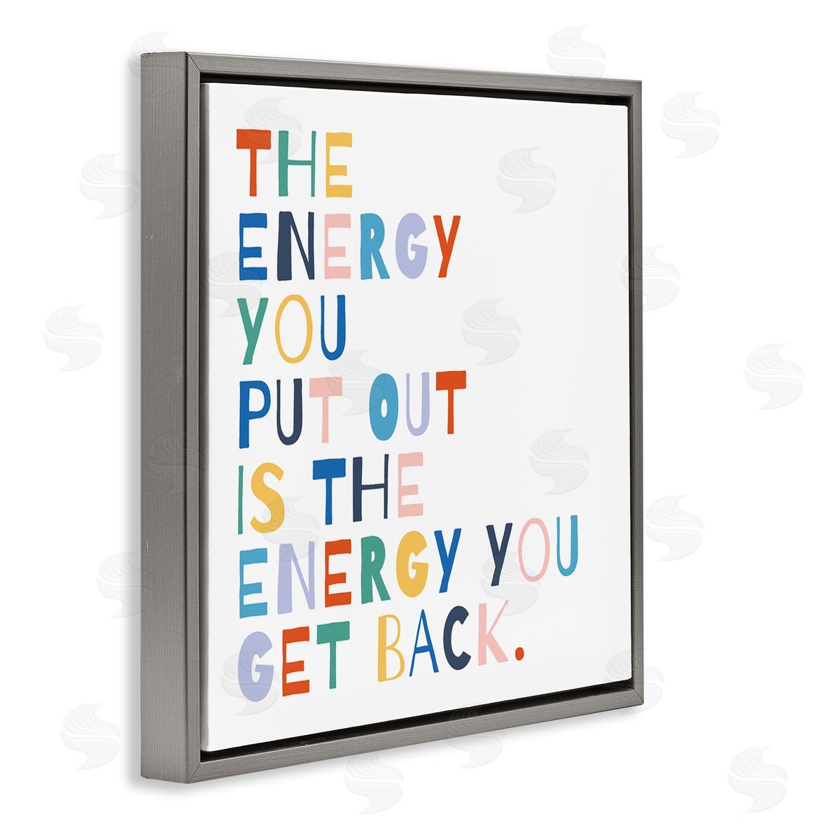 Motivational Rainbow Phrase Grey Floating Frame Canvas Wall Art, Home Decor by Moira Hershey