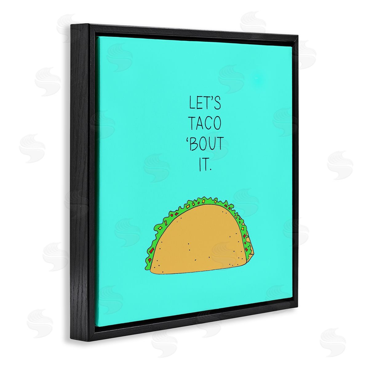 Natalie Sizemore Let's Taco 'Bout It Food Pun Black Floater Frame Canvas Art