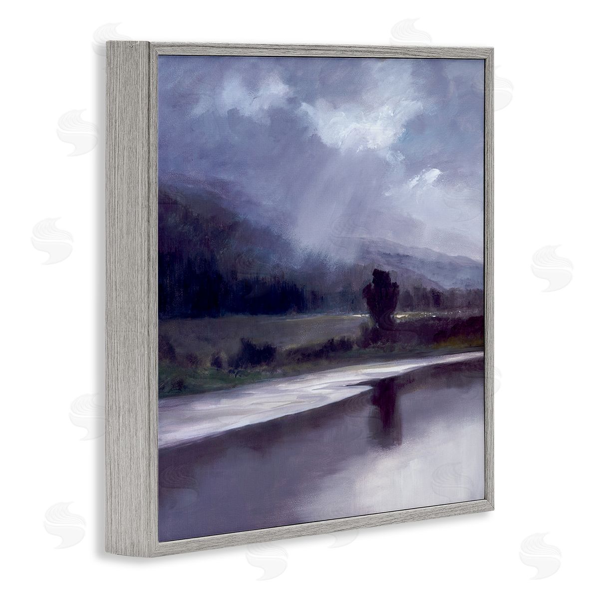Sheila Finch Storm Clouds Abstract Landscape Gray Framed Giclee Wall Art