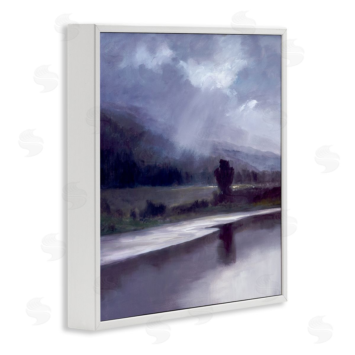 Sheila Finch Storm Clouds Abstract Landscape White Framed Giclee Wall Art