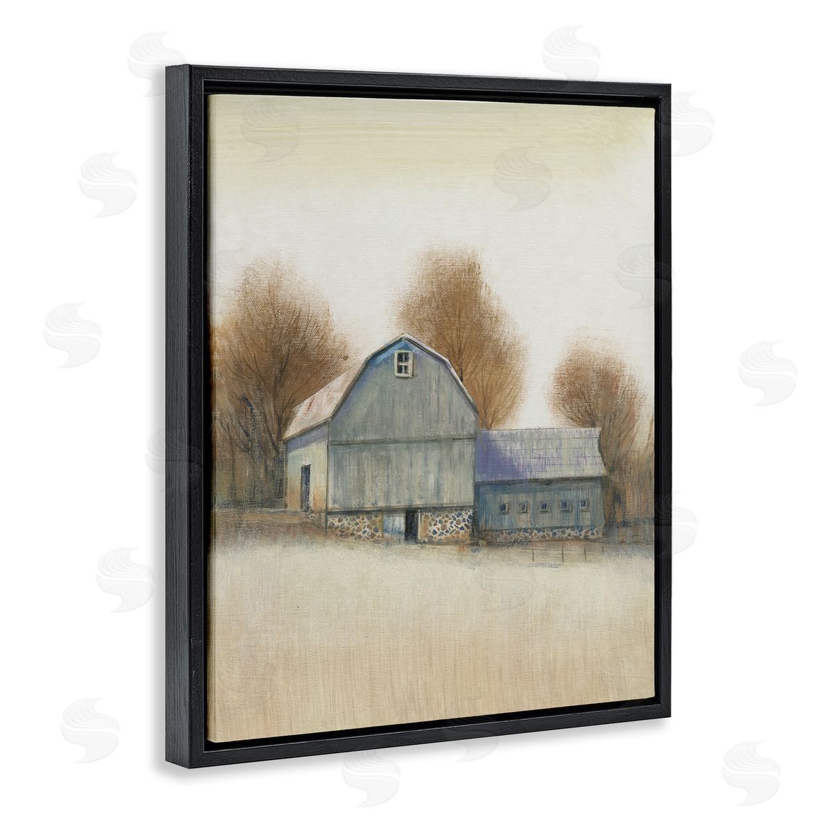 Tim O'Toole Vintage Barn Autumn Tones Black Floater Frame Canvas Art