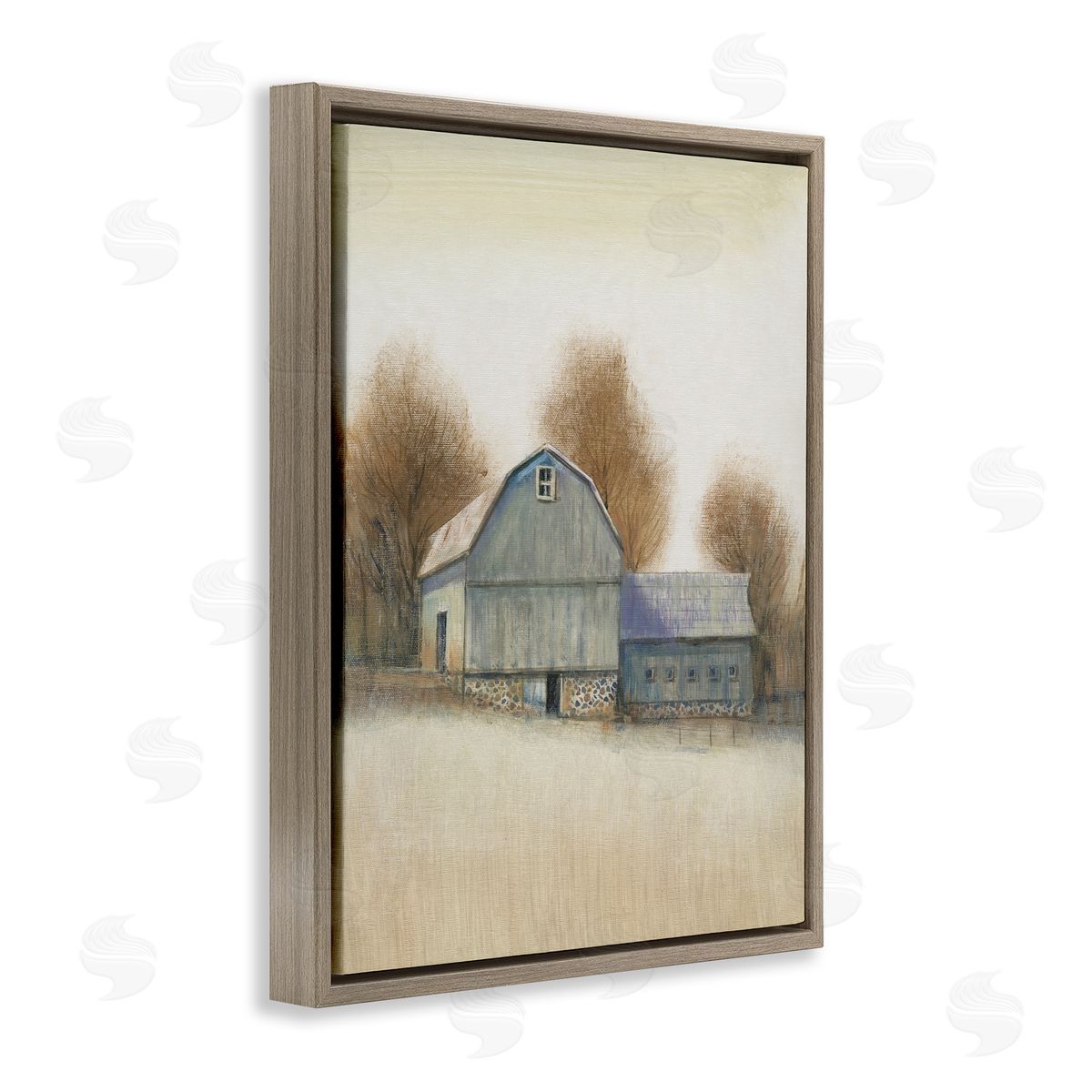 Tim O'Toole Vintage Barn Autumn Tones Brown Floater Frame Canvas Art