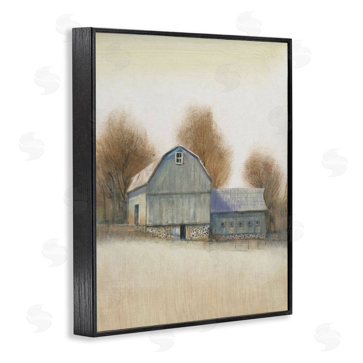 Tim O'Toole Vintage Barn Autumn Tones Black Framed Giclee Wall Art