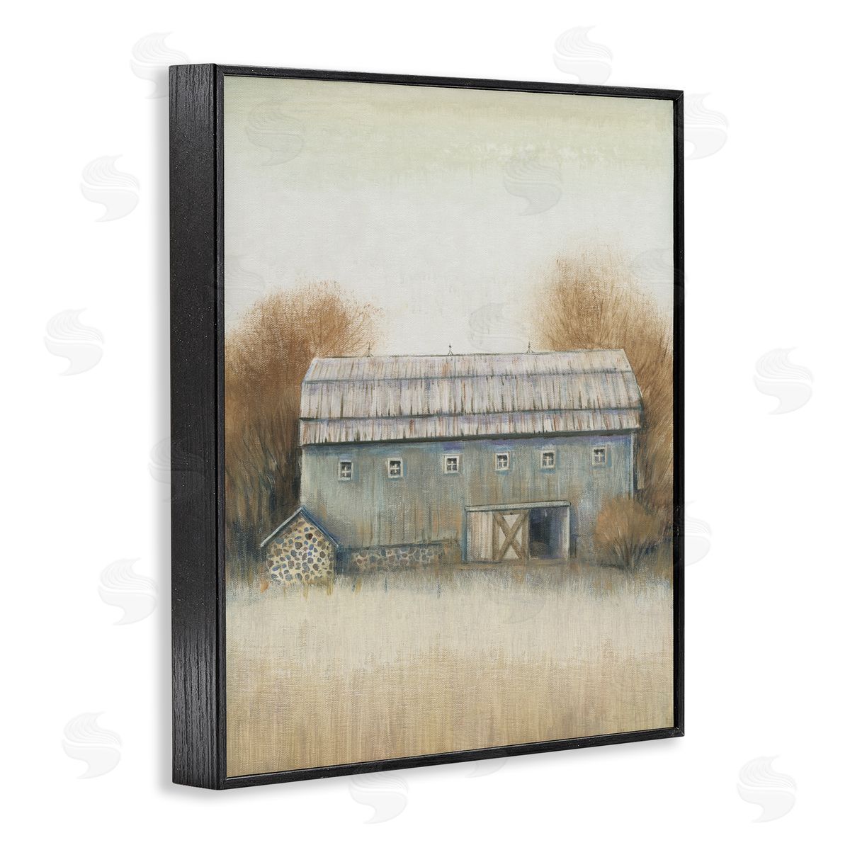 Tim O'Toole Autumn Barn Vintage Farm Landscape Black Framed Giclee Wall Art