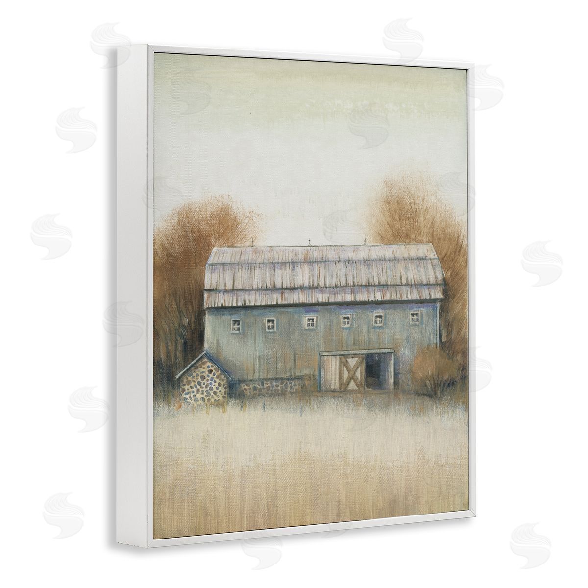 Tim O'Toole Autumn Barn Vintage Farm Landscape White Framed Giclee Wall Art