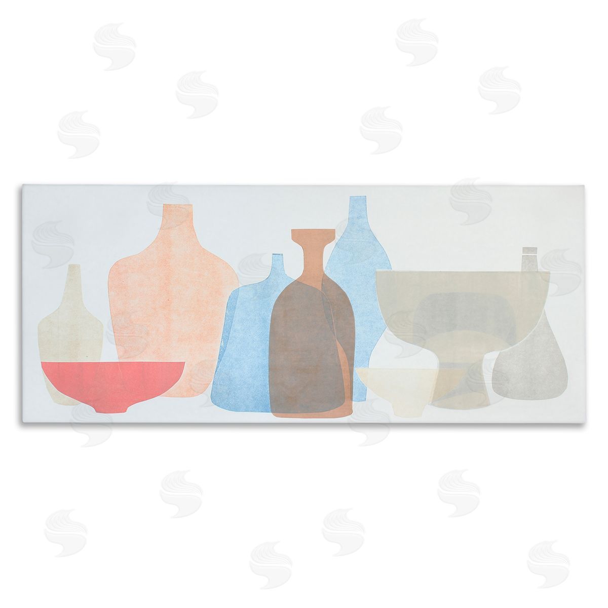 Rob Delamater Abstract Pottery Soft Pink Blue Canvas Wall Art