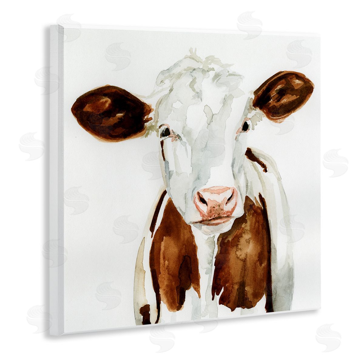 Farm Cow Neutral Watercolor Wood Plaque Wall Art, Home Decor by Victoria Barnes