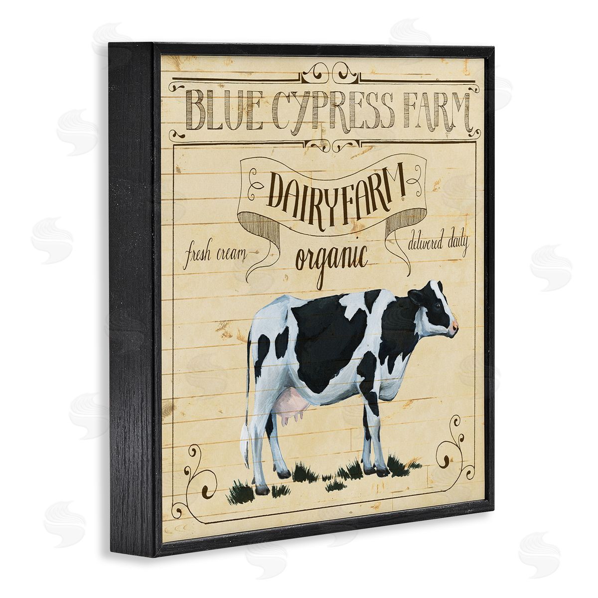 Grace Popp Rustic Dairy Farm Cow Vintage Black Framed Giclee Wall Art