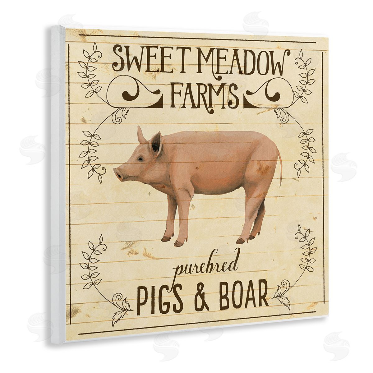 Grace Popp Vintage Farm Pig Advertisement Wall Plaque Art