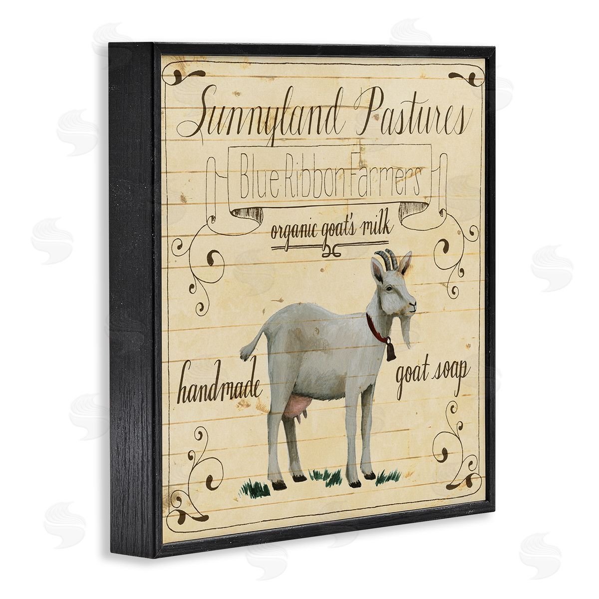 Grace Popp Vintage Farm Goat Milk Advertisement Black Framed Giclee Wall Art