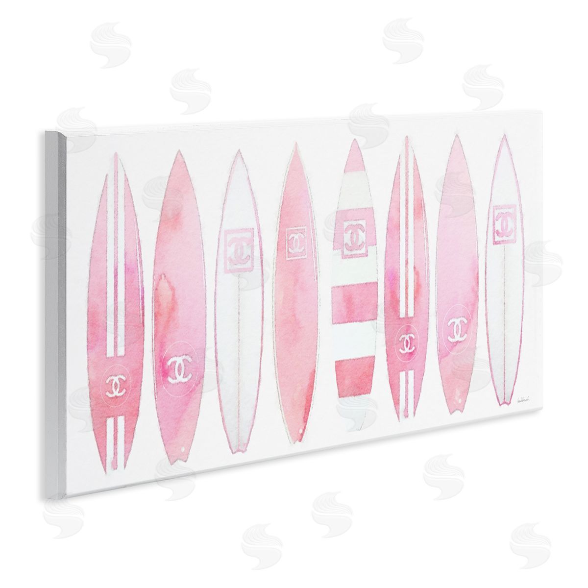 Nautical Glam Fashion Surfboards Wood Plaque Wall Art, Home Decor by Amanda Greenwood