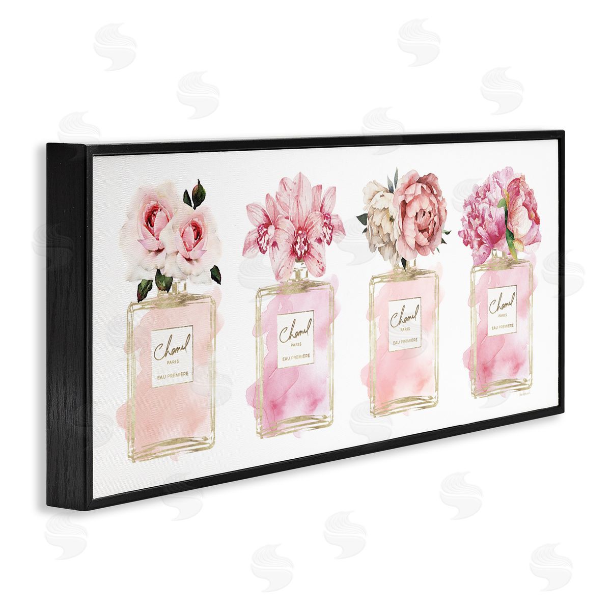 Floral Bouquets Glam Fashion Jars Black Frame Print Wall Art, Home Decor by Amanda Greenwood