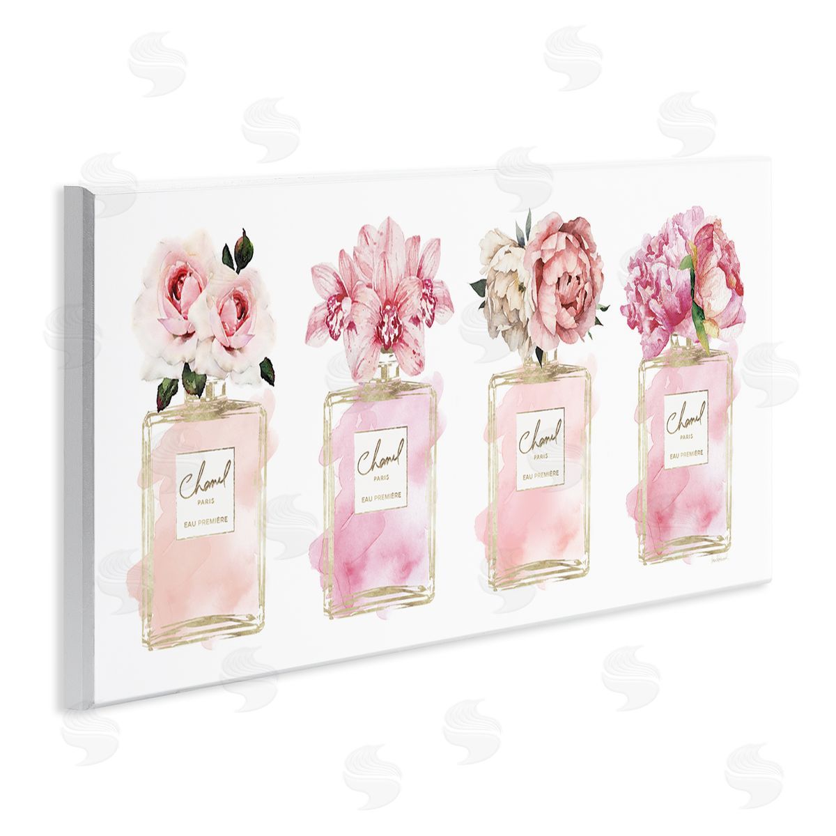 Floral Bouquets Glam Fashion Jars Wood Plaque Wall Art, Home Decor by Amanda Greenwood