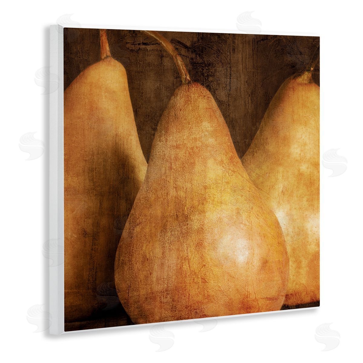 Caroline Kelly Vintage Distressed Pear Fruit Design Wall Plaque Art