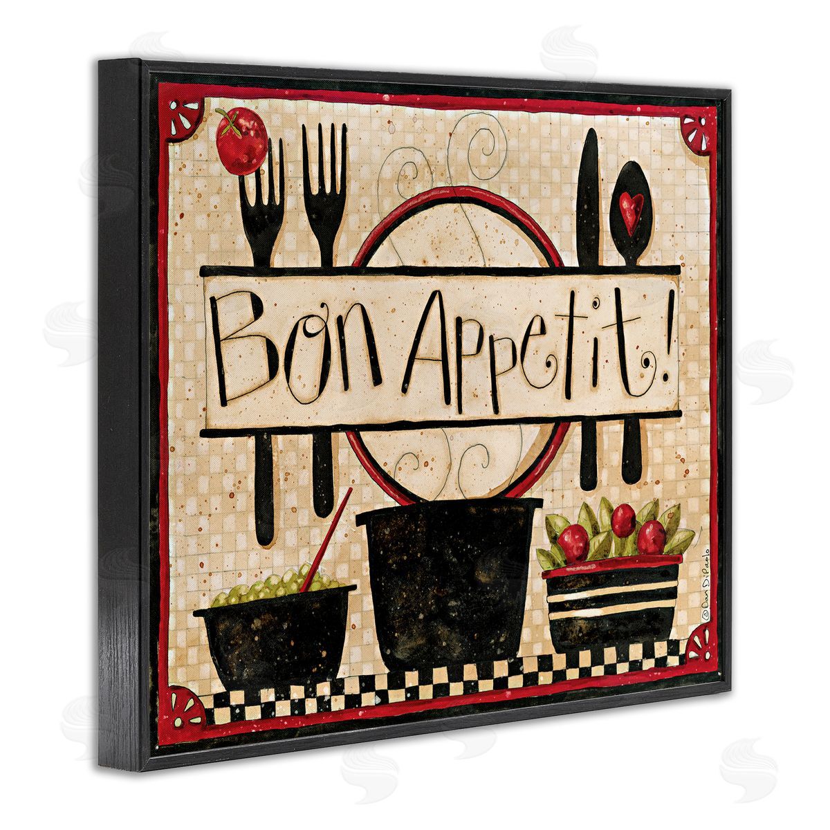 Dan DiPaolo Bon Appetit Vintage Kitchen Black Framed Giclee Wall Art