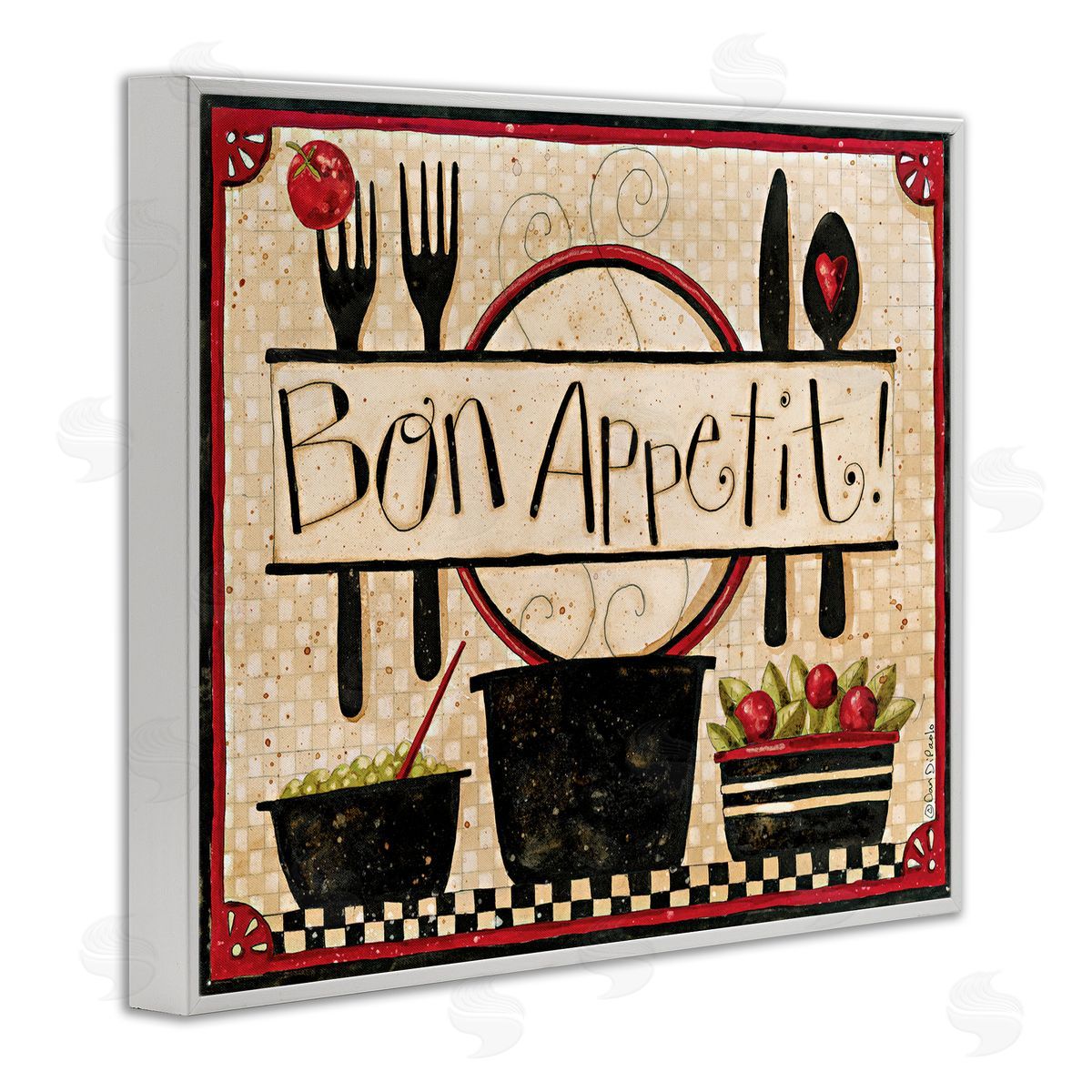 Dan DiPaolo Bon Appetit Vintage Kitchen White Framed Giclee Wall Art