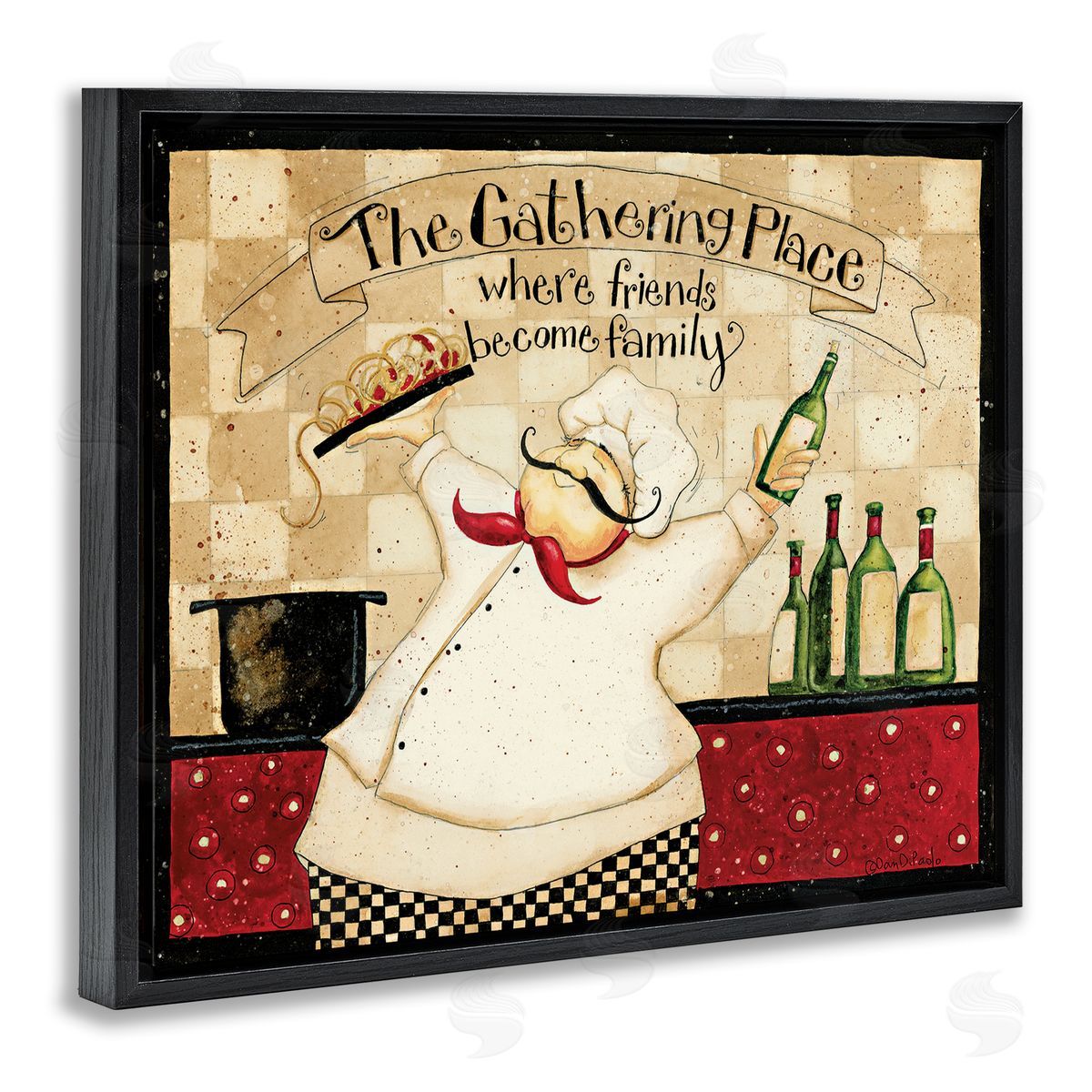 Dan DiPaolo The Gathering Place Vintage Chef Black Floater Frame Canvas Art