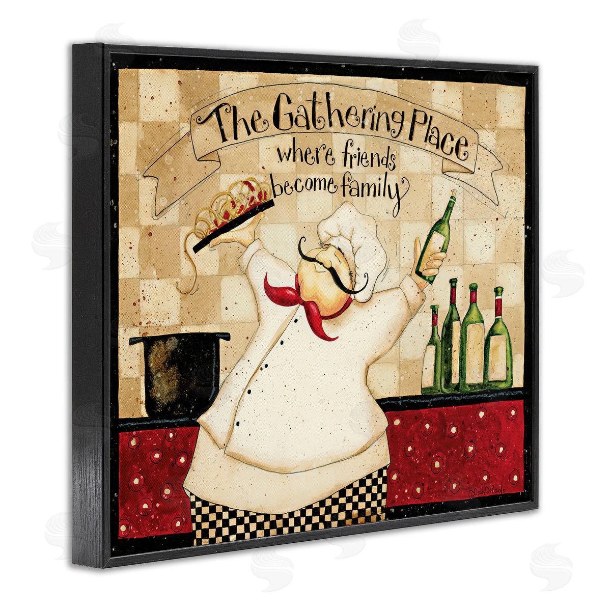 Dan DiPaolo The Gathering Place Vintage Chef Black Framed Giclee Wall Art