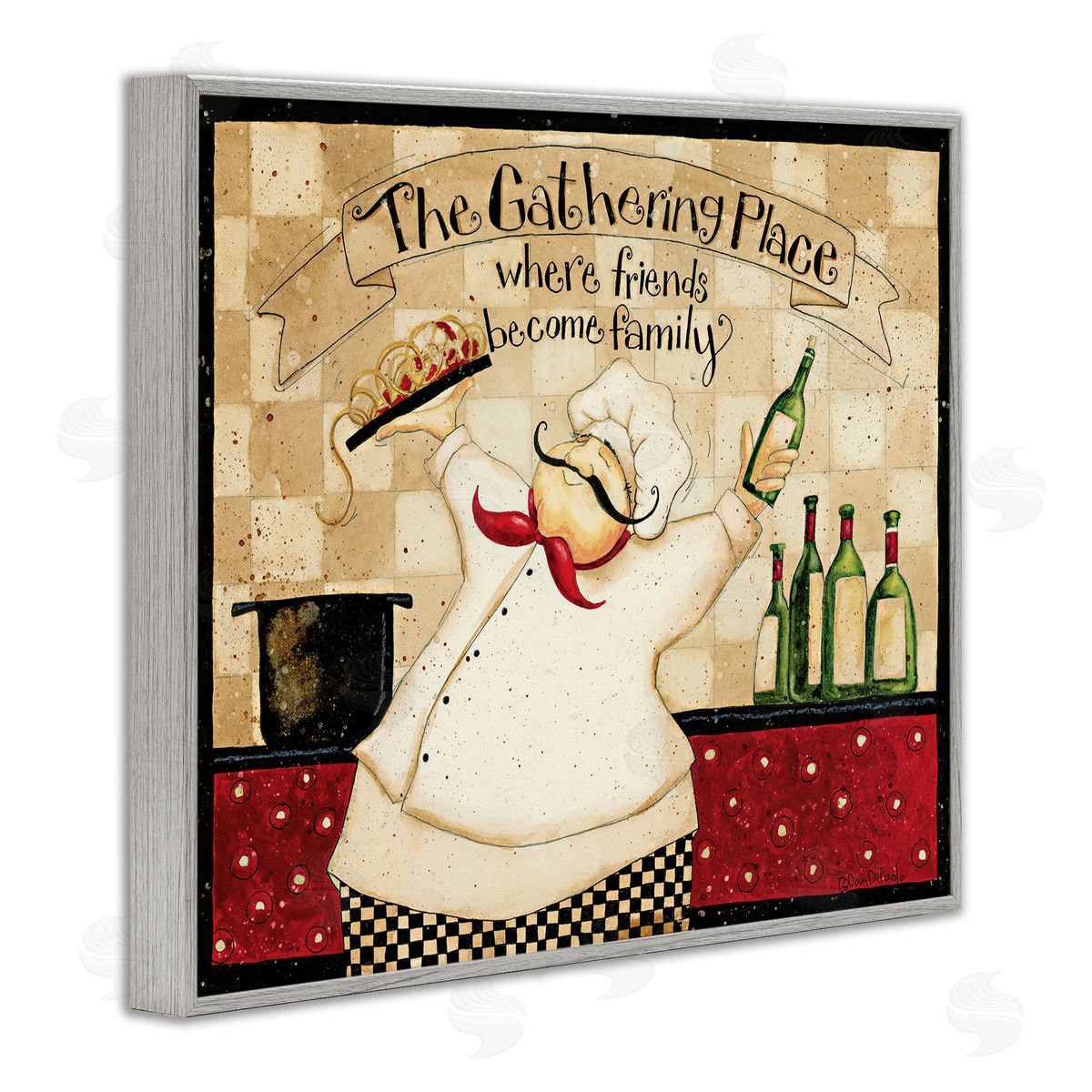 Dan DiPaolo The Gathering Place Vintage Chef Gray Framed Giclee Wall Art