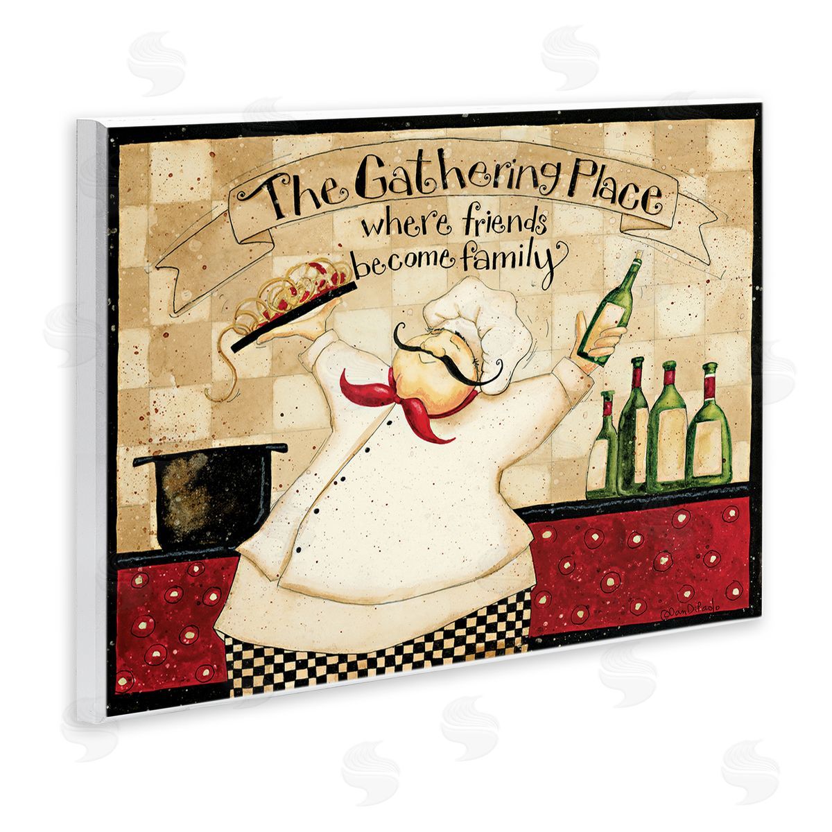 Dan DiPaolo The Gathering Place Vintage Chef Wall Plaque Art