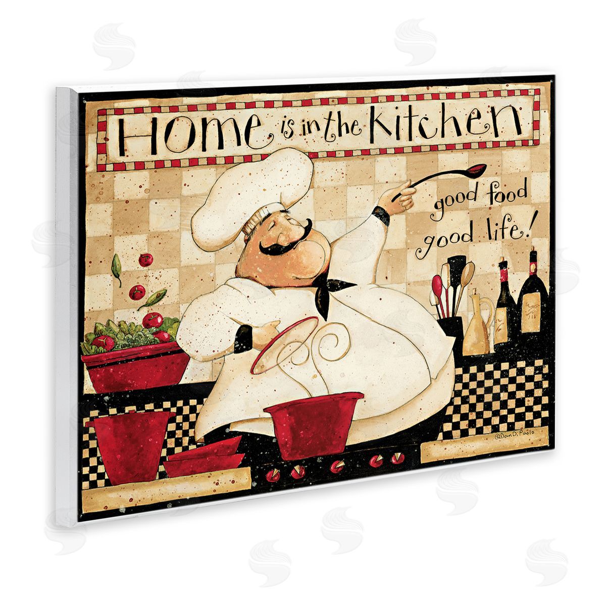 Dan DiPaolo Home is the Kitchen Vintage Chef Wall Plaque Art