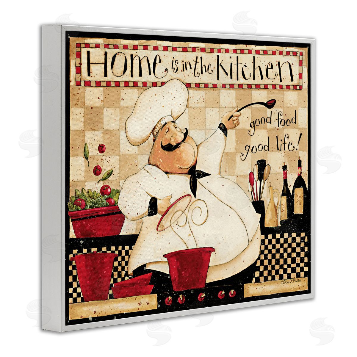 Dan DiPaolo Home is the Kitchen Vintage Chef White Framed Giclee Wall Art